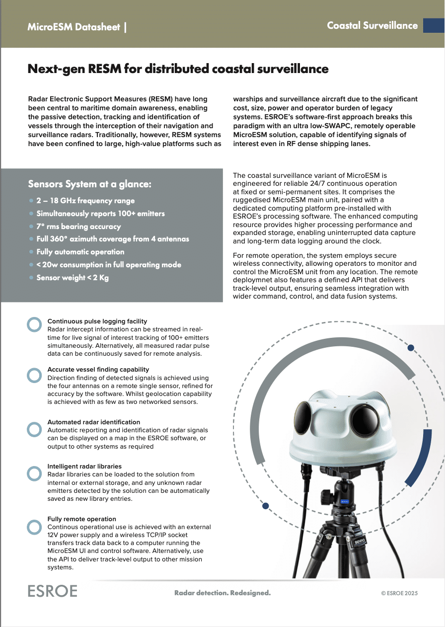 MicroESM Datasheet | Coastal Surveillance